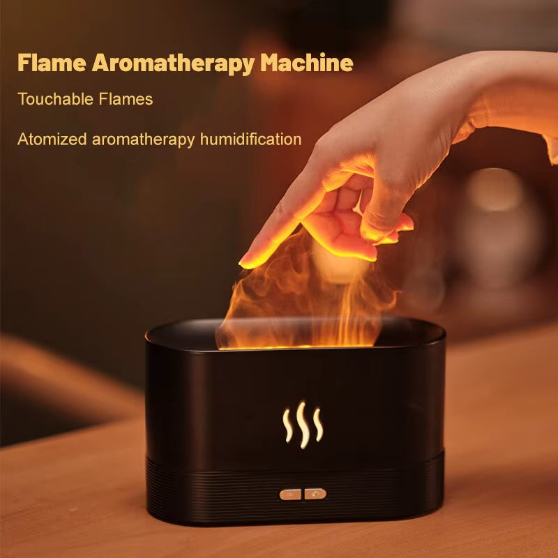 Flame Aroma Humidifier – Ultrasonic Essential Oil Diffuser with Color-Changing LED Light