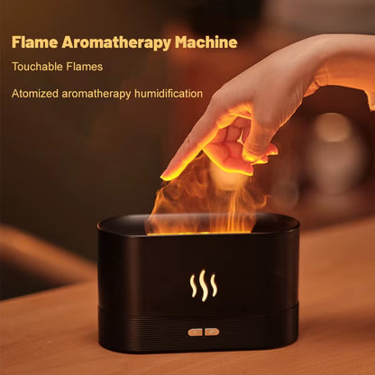 Flame Aroma Humidifier – Ultrasonic Essential Oil Diffuser with Color-Changing LED Light
