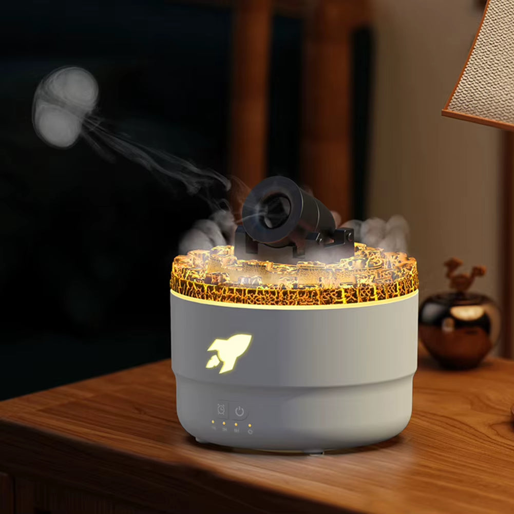Volcanic Cannon Humidifier – Flame Mist Aroma Diffuser & Essential Oil Air Humidifier