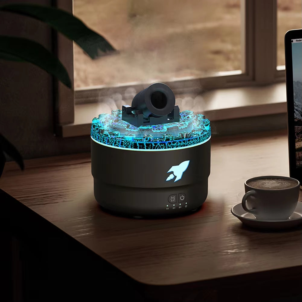 Volcanic Cannon Humidifier – Flame Mist Aroma Diffuser & Essential Oil Air Humidifier