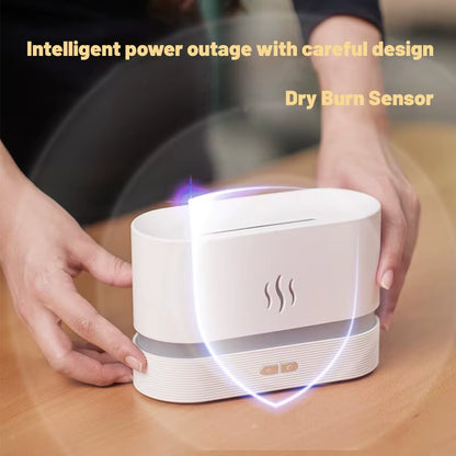Flame Aroma Humidifier – Ultrasonic Essential Oil Diffuser with Color-Changing LED Light