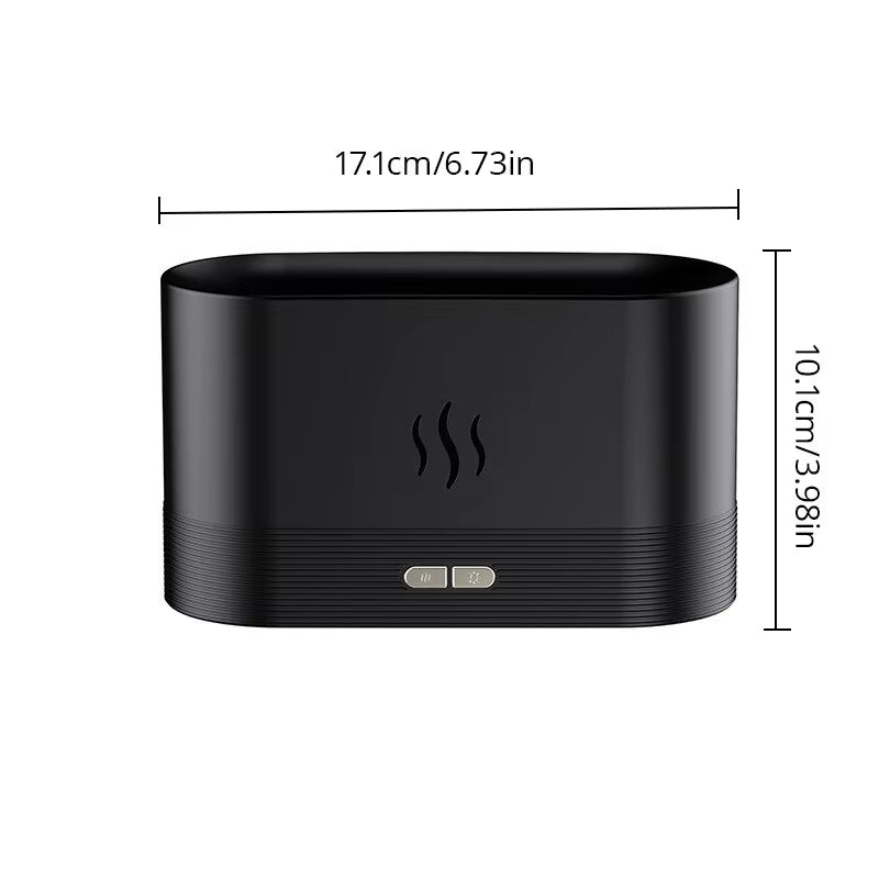 Flame Aroma Humidifier – Ultrasonic Essential Oil Diffuser with Color-Changing LED Light